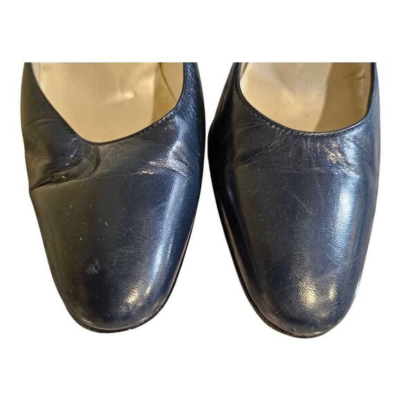 Vintage Charles Jourdan Navy Blue Heels 7 - Picture 4 of 10